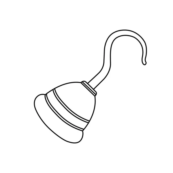 Illustration Icône Contour Crochet Pirate Sur Fond Blanc Isolé Approprié — Image vectorielle