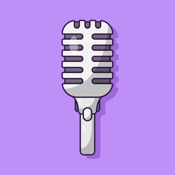 Vector Micrófono Retro Icono Ilustración Classic Vintage Singing Mic Vector — Archivo Imágenes Vectoriales