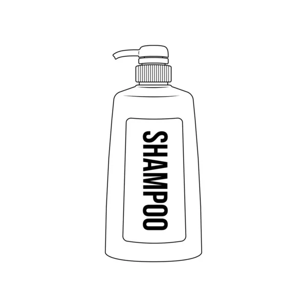 Shampoo Bottle Outline Icon Illustration Isolated White Background Suitable Cleanliness - Stok Vektor