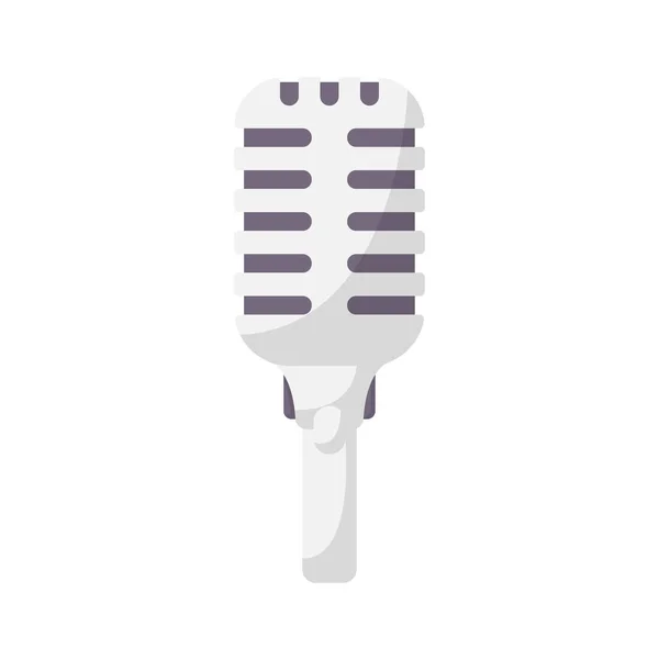 Retro Mikrofon Lapos Illusztráció Tiszta Ikon Tervezési Elem Elszigetelt Fehér — Stock Vector