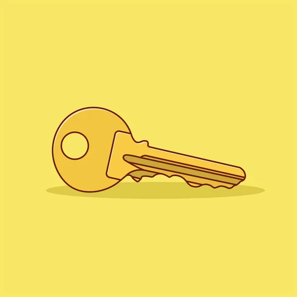 Ключевая Векторная Икона Вектор Retro House Key Flat Cartoon Style — стоковый вектор