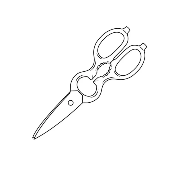 Scissors Outline Icon Illustration Isolated White Background Suitable Cut Shear — 스톡 벡터