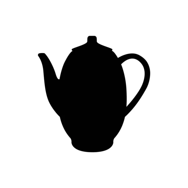 Teapot Silhouette Black White Icon Design Element Isolated White Background — Stock Vector