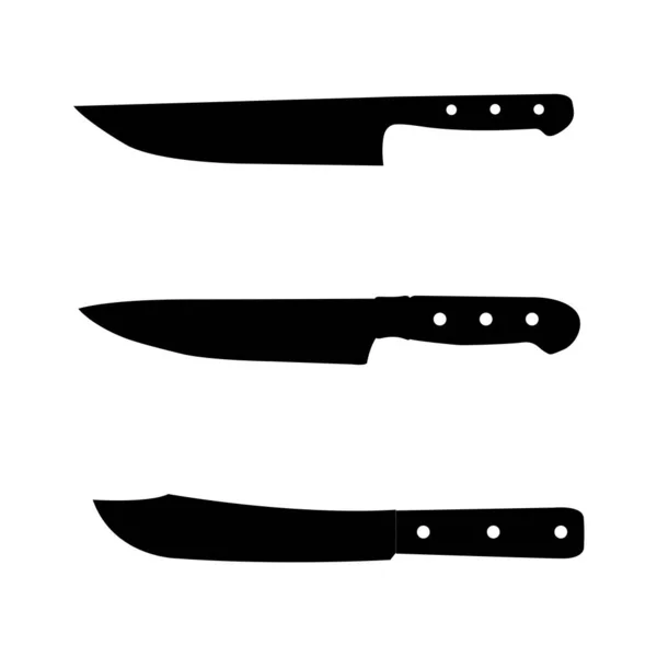 Силуэт Кухонного Ножа Butcher Knife Black White Icon Design Element — стоковый вектор