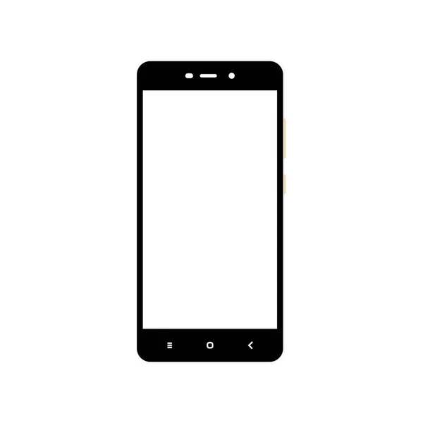 Smartphone Black White Icon Elemento Design Silhueta Fundo Branco Isolado —  Vetores de Stock