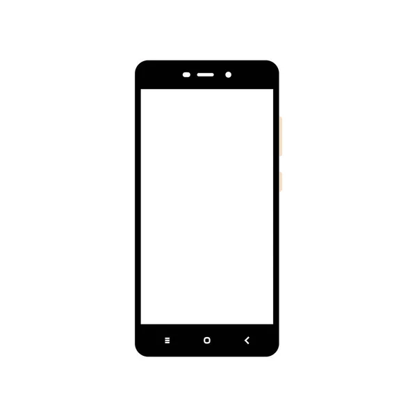 Akıllı telefon Siyah ve Beyaz Simge. İzole edilmiş Beyaz Arkaplanda Siluet Tasarım Elementi
