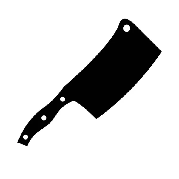 Masožravý Nůž Černá Bílá Ikona Silueta Design Element Izolovaném Bílém — Stockový vektor