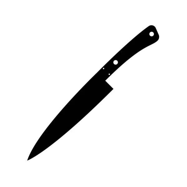 Messer Schwarz Weiß Ikone Vorhanden Silhouette Design Element Auf Isoliertem — Stockvektor