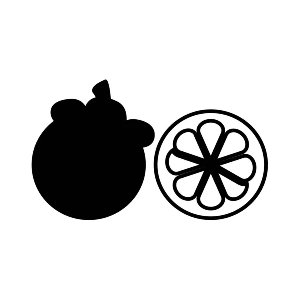 Lemon Black White Icon Silhouette Design Element Isolated White Background — ストックベクタ