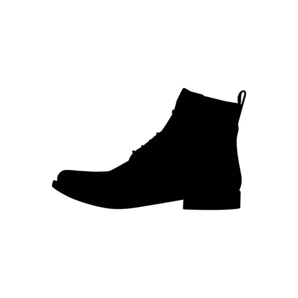 Sapatos Couro Silhueta Elemento Design Ícone Preto Branco Fundo Branco —  Vetores de Stock