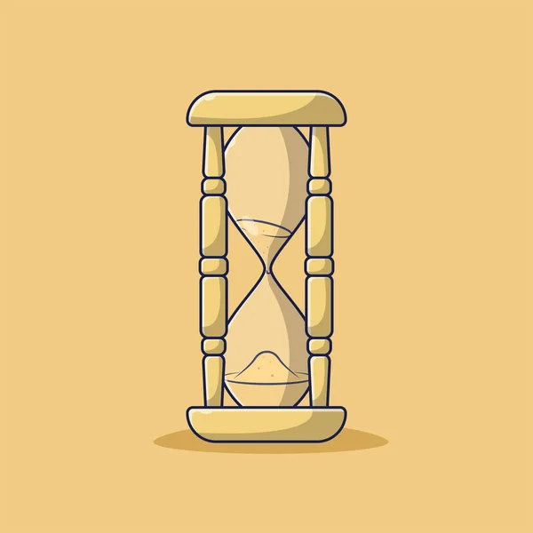 Hourglass Vector Illustration Object Vintage Item Flat Cartoon Style Suitable — стоковый вектор