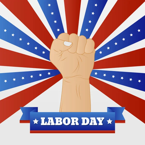 Labor Day Banner Cartoon Stil Hand Vector Illustration Mit Usa — Stockvektor