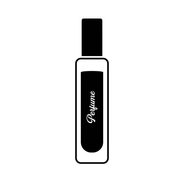 Siluet Parfümü Zole Edilmiş Beyaz Arkaplanda Siyah Beyaz Simge Tasarım — Stok Vektör