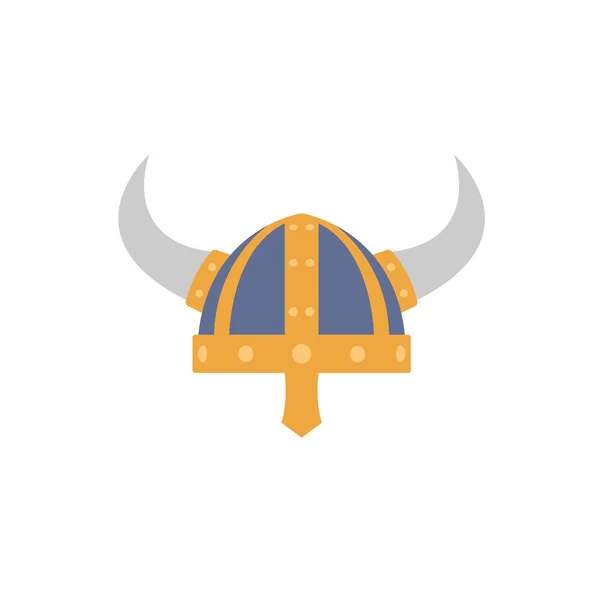 Viking Helmet Flat Illustration Элемент Дизайна Чистой Иконы Изолированном Белом — стоковый вектор