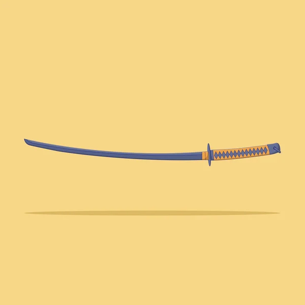 Katana Vector Icono Ilustración Vector Espada Samurai Estilo Plano Historieta — Archivo Imágenes Vectoriales