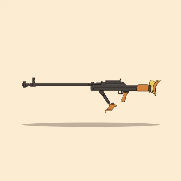 Tank Rifle Vector Icon Illustration Firearm Weapon Vector Flat Cartoon — 스톡 벡터