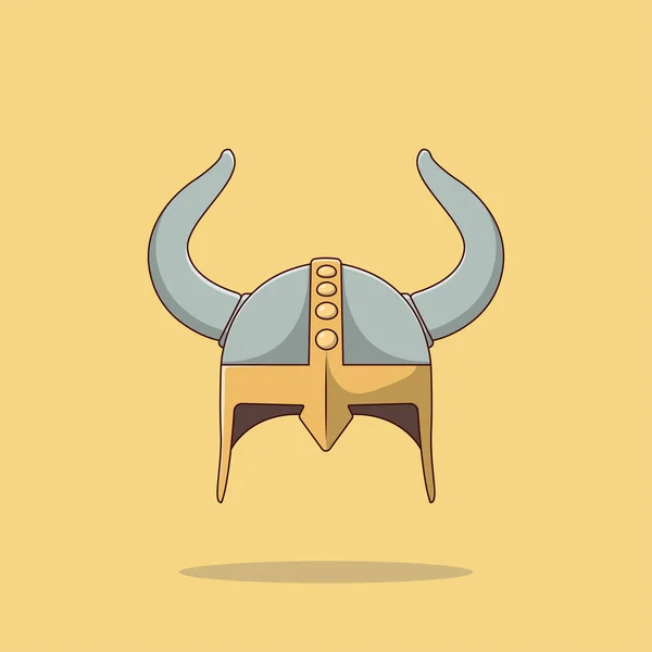 Viking Helmet Vector Icon Illustration Medieval Vector Flat Cartoon Style — 스톡 벡터