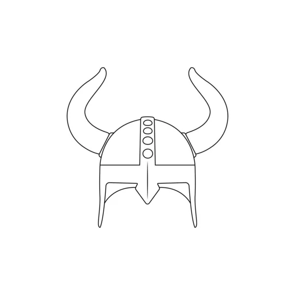Ikona Kasku Viking Ikona Ilustracja Izolowanym Białym Tle — Wektor stockowy