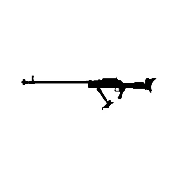 Tank Rifle Silhouette Black White Icon Design Element Isolated White — Image vectorielle