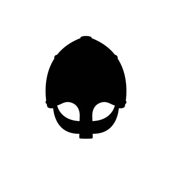 Casco Vikingo Silhouette Elemento Diseño Iconos Blanco Negro Sobre Fondo — Vector de stock