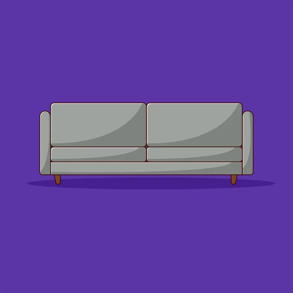 Sofá Vector Icono Ilustración Vector Interior Estilo Plano Historieta Conveniente — Vector de stock