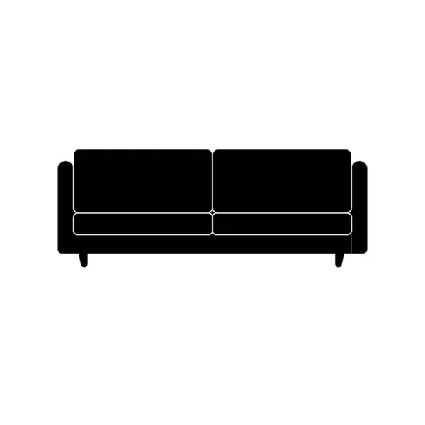 Sofa Silhouette Black White Icon Design Element Isolated White Background — стоковый вектор