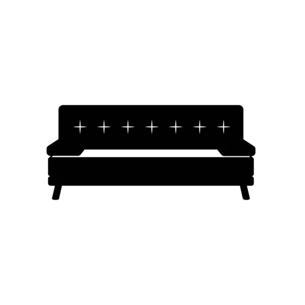Sofa Silhouette Black White Icon Design Element Isolated White Background — Vector de stock