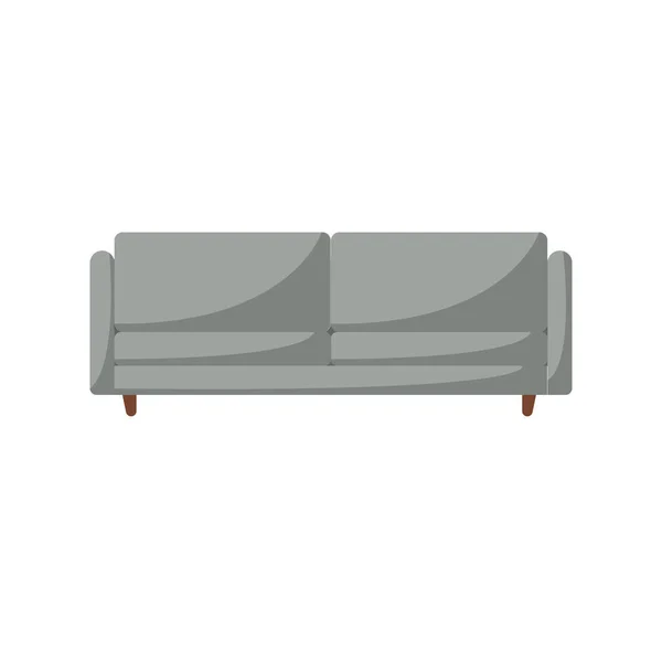 Sofa Platte Illustratie Clean Icon Design Element Geïsoleerde Witte Achtergrond — Stockvector