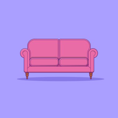 Koltuk Vektörü Simgesi İllüstrasyonu. İç Vektör. Web İniş Sayfası, Bayrak, Flyer, Etiket, Duvar Kağıdı, Arkaplan İçin Düz Çizgi Film Biçimi