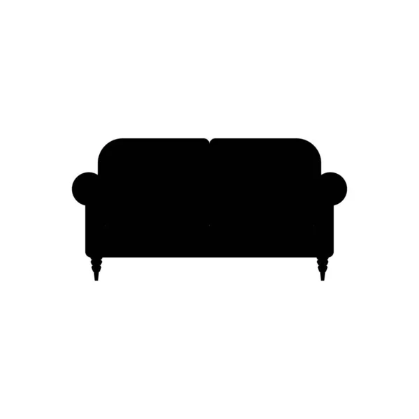 Sofa Silhouette Black White Icon Design Element Isolated White Background — Διανυσματικό Αρχείο