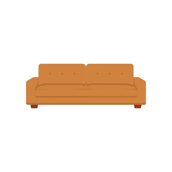 Sofa Platte Illustratie Clean Icon Design Element Geïsoleerde Witte Achtergrond — Stockvector