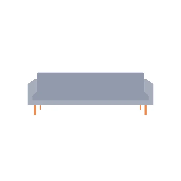 Sofa Platte Illustratie Clean Icon Design Element Geïsoleerde Witte Achtergrond — Stockvector