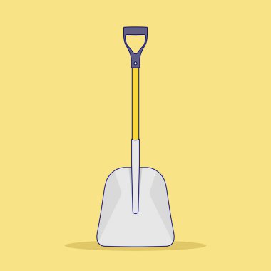 Kürek Vektörü İllüstrasyonu. İtiraz ediyorum. Bahçıvanlık Alet Vektörü. Web İniş Sayfası, Bayrak, Flyer, Etiket, Kart, Arkaplan için Düz Çizgi Film Biçimi