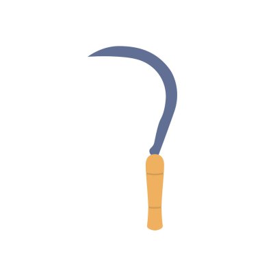 Sickle Flat Illustration. İzole edilmiş Beyaz Arkaplanda Temiz Simge Tasarım Elemanı