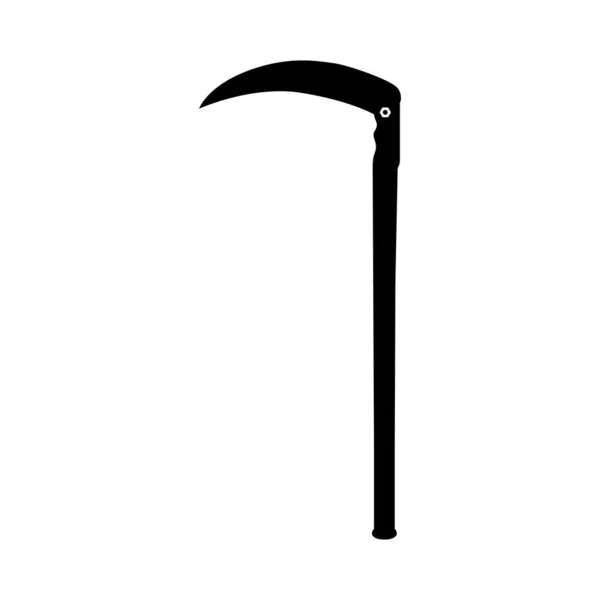 Scythe Silhouette Élément Conception Icône Noir Blanc Sur Fond Blanc — Image vectorielle