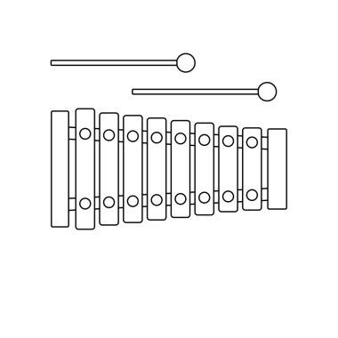 Xylophone Outline Icon Illustration on Isolated White Background