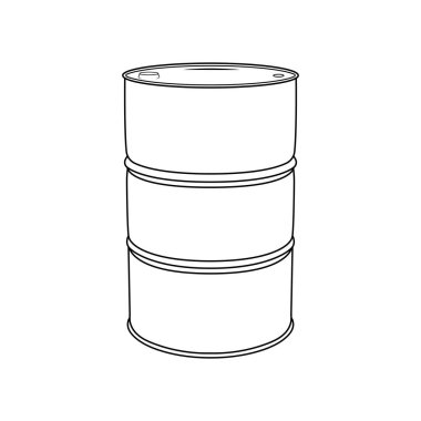 Benzin Davulu Özeti İzole Beyaz Arkaplan Simgesi