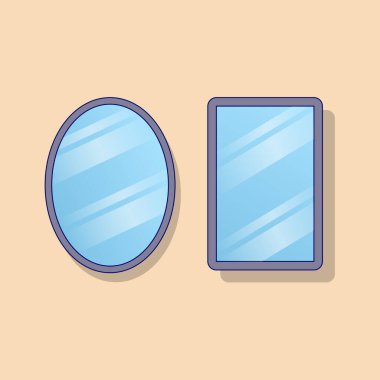 Ayna Vektörü İllüstrasyonu. İtiraz ediyorum. Mobilya taşıyıcısı. Web İniş Sayfası, Bayrak, Flyer, Etiket, Kart, Arkaplan için Düz Çizgi Film Biçimi