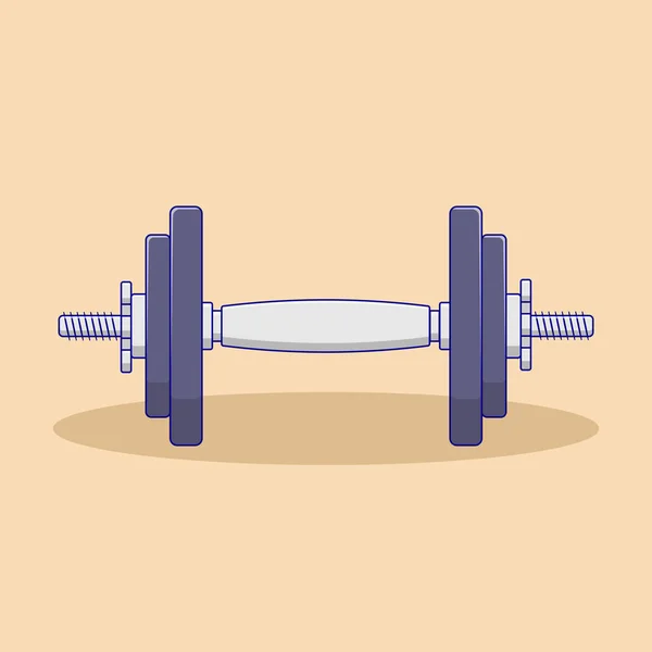 Dumbbell Vector Icon Illustration Vektor Tělocvičny Plochý Styl Kresby Vhodný — Stockový vektor