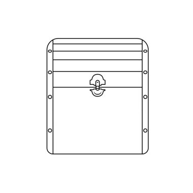 Hazine Sandığı Ana Hattı İzole Beyaz Arkaplan Simgesi