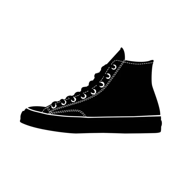 Sneakers Silhouette Schwarz Weißes Icon Design Element Auf Isoliertem Weißen — Stockvektor