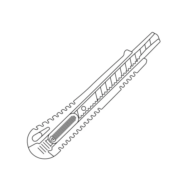Utility Knife Outline Icon Illustration Isolated White Background — Stock Vector