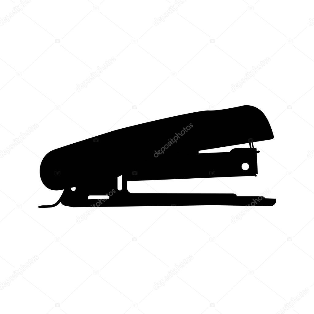 Stapler Silhouette. Black and White Icon Design Element on Isolated White Background
