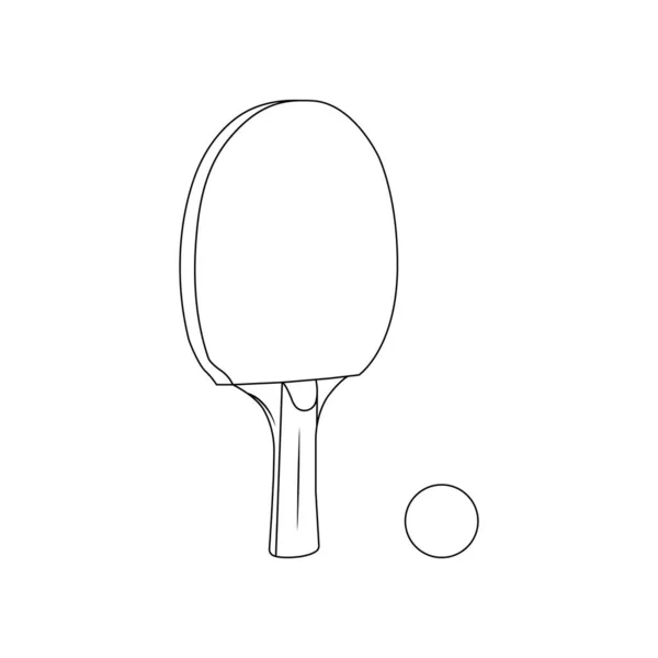 Ping Pong Raket ve Topun Dış Hattı Beyaz Arkaplanda Simge ResmiComment
