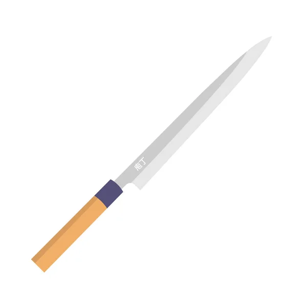 Japanese Knife Flat Illustration Clean Icon Design Element Isolated White — Wektor stockowy