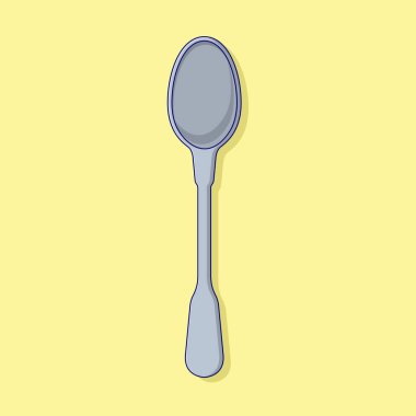 Spoon Vector Simgesi İllüstrasyonu Tasarım Elemanı, Clip Art, Web, İniş sayfası, Çıkartma, Banner. Düz Çizgi Film Biçimi