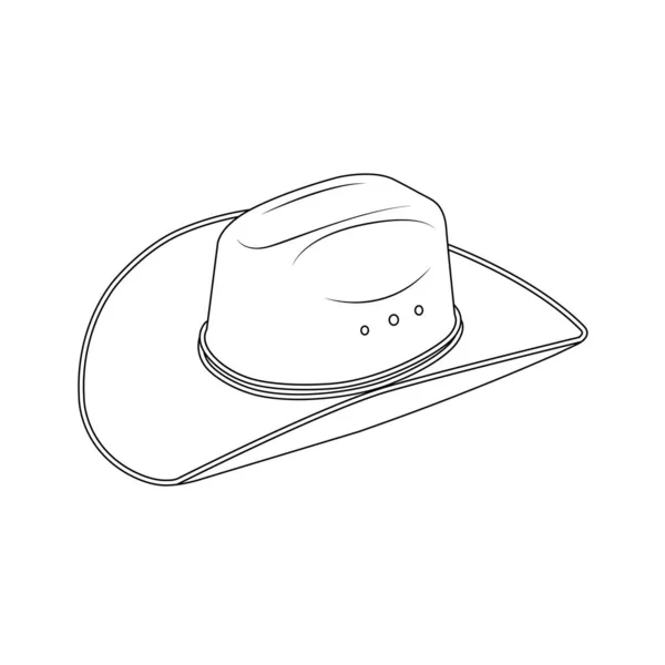 Cowboy Hat Outline Icon Illustration White Background — Stockvector