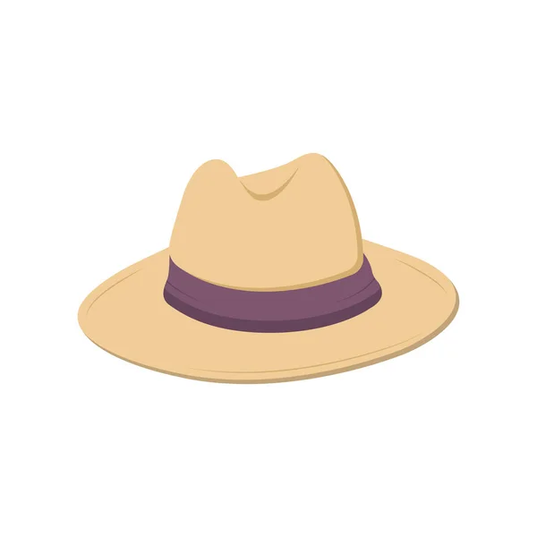 Cowboy Hat Ilustração Plana Elemento Design Ícone Limpo Fundo Branco — Vetor de Stock