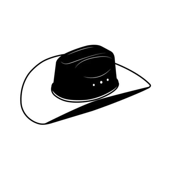 Chapeau Cowboy Noir Blanc Icône Élément Conception Sur Fond Blanc — Image vectorielle
