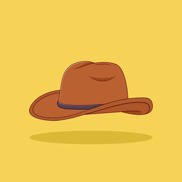 Illustration Icône Vectorielle Chapeau Cowboy Avec Contour Pour Élément Conception — Image vectorielle